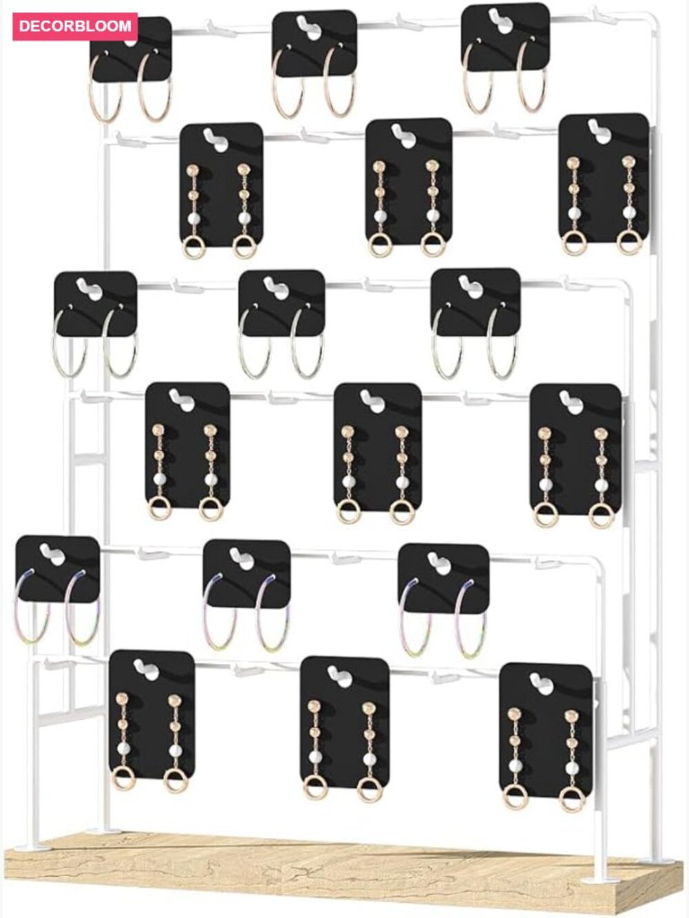 5-Layer 36-Branch Earring Display Stand Jewelry Organizer Rack for Necklaces
